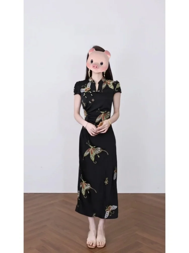 Spring 2026 Slim Fit Chinese Sle Long Dr Ele High Waist ort Sve V-Ne A-Line Dr Women's Faionable New Item
Spring 2026 Slim Fit Chinese Sle Long Dr Ele High Waist ort Sve V-Ne A-Line Dr Women's Faionable New Item