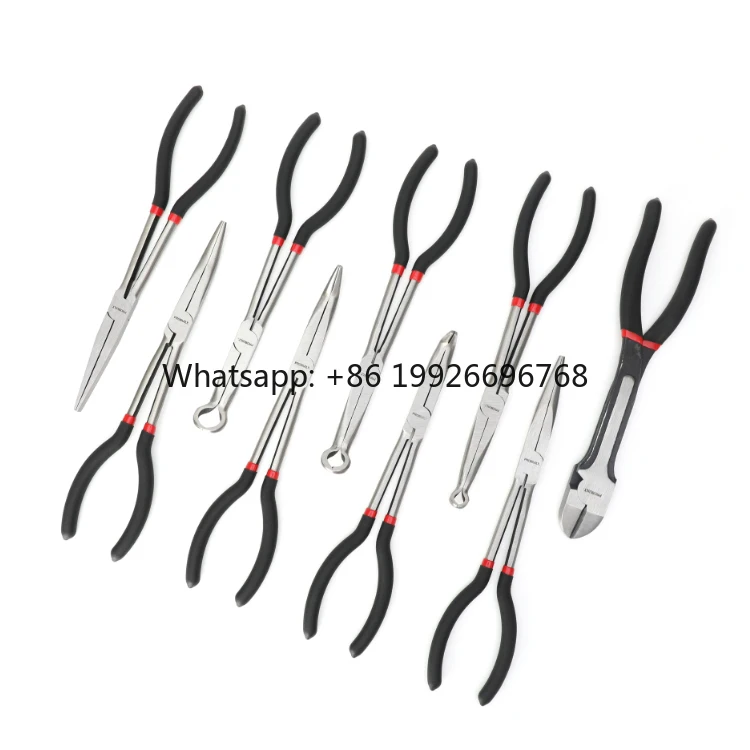 Mechanic Pliers 9pc 11" Long Nose Plier Set Automotive Shop Tools Auto Tool
Mechanic Pliers 9pc 11" Long Nose Plier Set Automotive Shop Tools Auto Tool