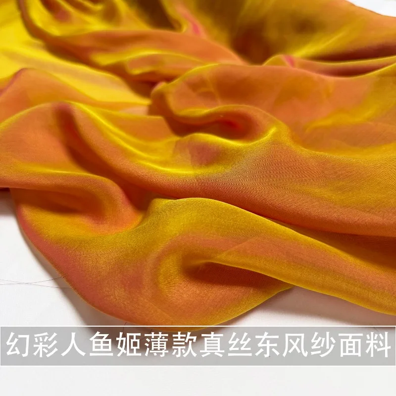 1 Meter See-through Thin Illusion Two-color Silk Orange Silk Fabric Illusion Use for Silk Scarf Fabric Summer
1 Meter See-through Thin Illusion Two-color Silk Orange Silk Fabric Illusion Use for Silk Scarf Fabric Summer