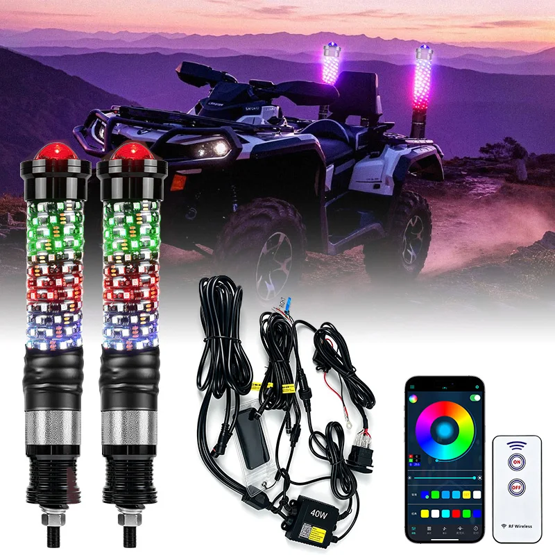 2-In-1 2Pcs 1Ft Whipless Fat Laser Whip Lights Lights Spiral Multicolor Scratch Resistant Led Whip Lights for Utv Atv Off-Road
2-In-1 2Pcs 1Ft Whipless Fat Laser Whip Lights Lights Spiral Multicolor Scratch Resistant Led Whip Lights for Utv Atv Off-Road