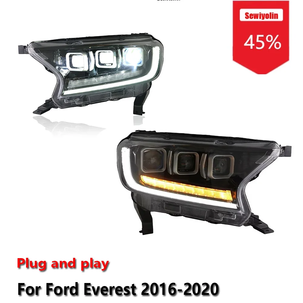 Sewiyolin Car LED Upgrade Headlight Accessories For Ford Everest 2016-2020 Triple Lens DRL Brake Turn Signal Lamp Plug and Play
Sewiyolin Car LED Upgrade Headlight Accessories For Ford Everest 2016-2020 Triple Lens DRL Brake Turn Signal Lamp Plug and Play