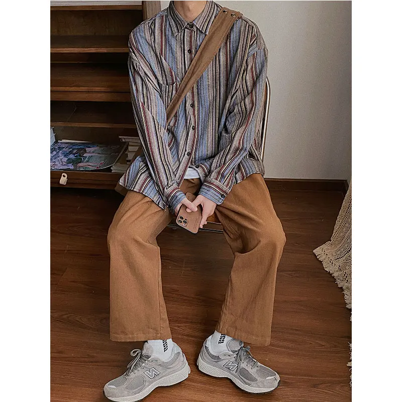 Retro Loose Unisex Long Sleeve Corduroy Shirt Vertical Stripes Spring Autumn Youth Fashion Outerwear Shirt Classic Style
Retro Loose Unisex Long Sleeve Corduroy Shirt Vertical Stripes Spring Autumn Youth Fashion Outerwear Shirt Classic Style