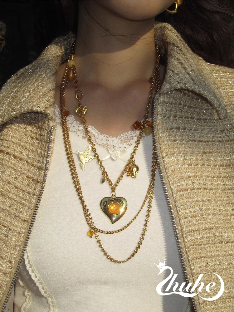 The ZHUHE Gemstone Heart Necklace With A Sweet And Cool Style Is A Copper Alloy Jewelry Party Gift For Women
The ZHUHE Gemstone Heart Necklace With A Sweet And Cool Style Is A Copper Alloy Jewelry Party Gift For Women