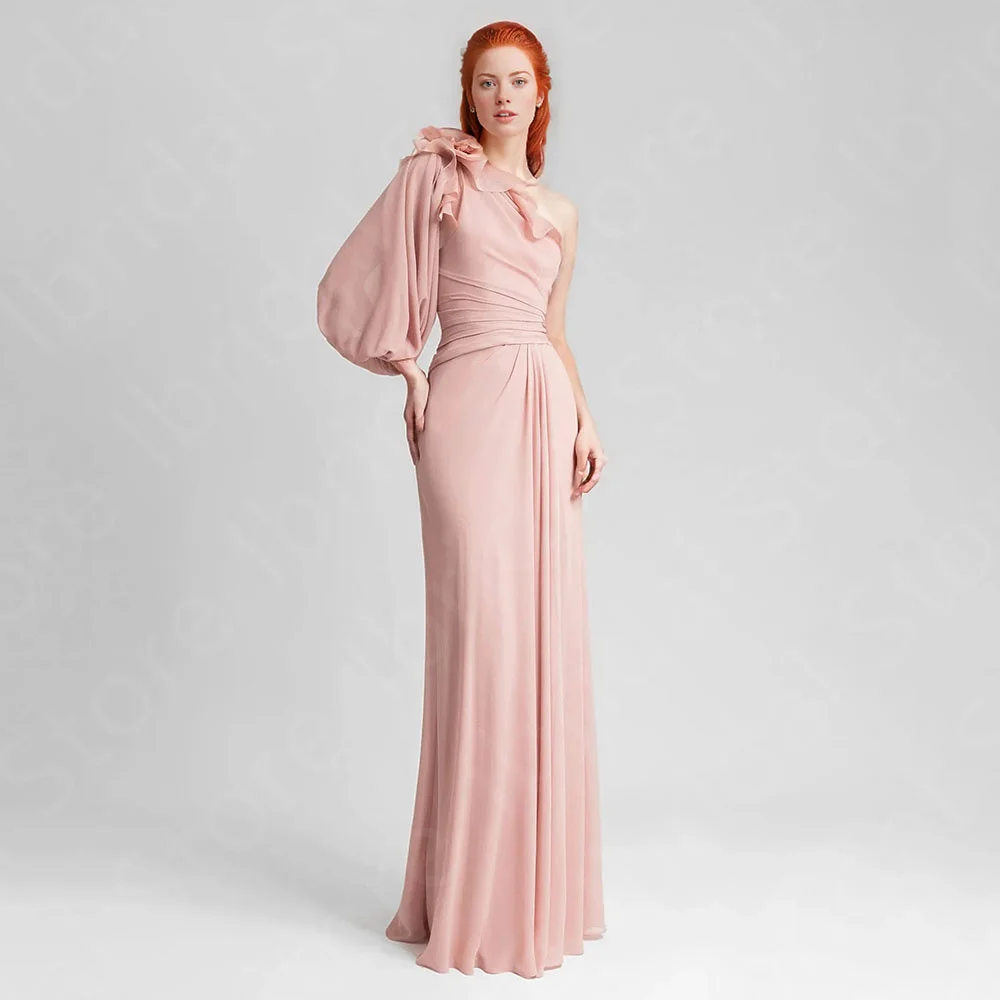 Customized Charming Blush Pink Evening Dresses One Shoulder Prom Gowns Long Puffy Sleeve Wedding Guest Dresses Floor Length
Customized Charming Blush Pink Evening Dresses One Shoulder Prom Gowns Long Puffy Sleeve Wedding Guest Dresses Floor Length