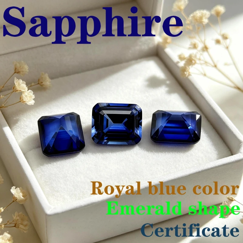 Synthetic Gemstone Sapphire Royal Blue Color Emerald Shape Certificate Wholesale
Synthetic Gemstone Sapphire Royal Blue Color Emerald Shape Certificate Wholesale