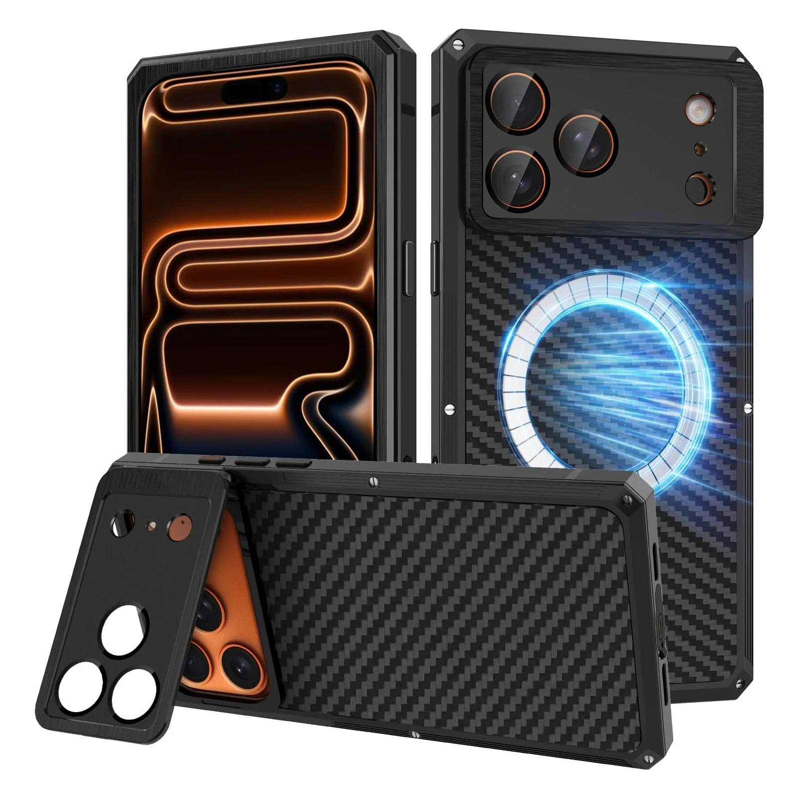 For iPhone 17 Pro Max Luxury Carbon Fiber Aluminum Case Magnetic Heavy Duty Rugged Military Protective Cover Lens Protector
For iPhone 17 Pro Max Luxury Carbon Fiber Aluminum Case Magnetic Heavy Duty Rugged Military Protective Cover Lens Protector