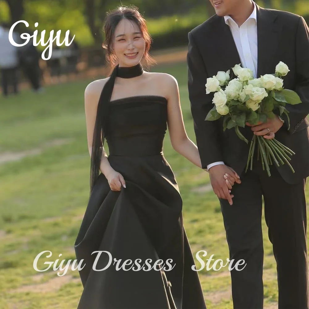 Giyu Korea Strapless A Line Elegant Evening Dresses 웨딩드레스 Black Elastic Satin Customized Photo Shoot Prom Gowns Plus Size 2025
Giyu Korea Strapless A Line Elegant Evening Dresses 웨딩드레스 Black Elastic Satin Customized Photo Shoot Prom Gowns Plus Size 2025