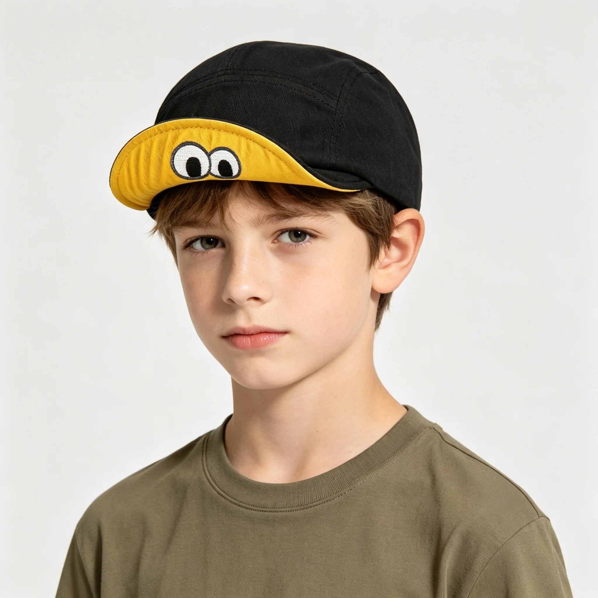 Cute Cartoon Eyes Kids Baseball Cap Short Soft Bendable Brim Hat For Boys Girls Two Tone 5 Panel Camp Cap Cotton Baby Sun Hat
Cute Cartoon Eyes Kids Baseball Cap Short Soft Bendable Brim Hat For Boys Girls Two Tone 5 Panel Camp Cap Cotton Baby Sun Hat