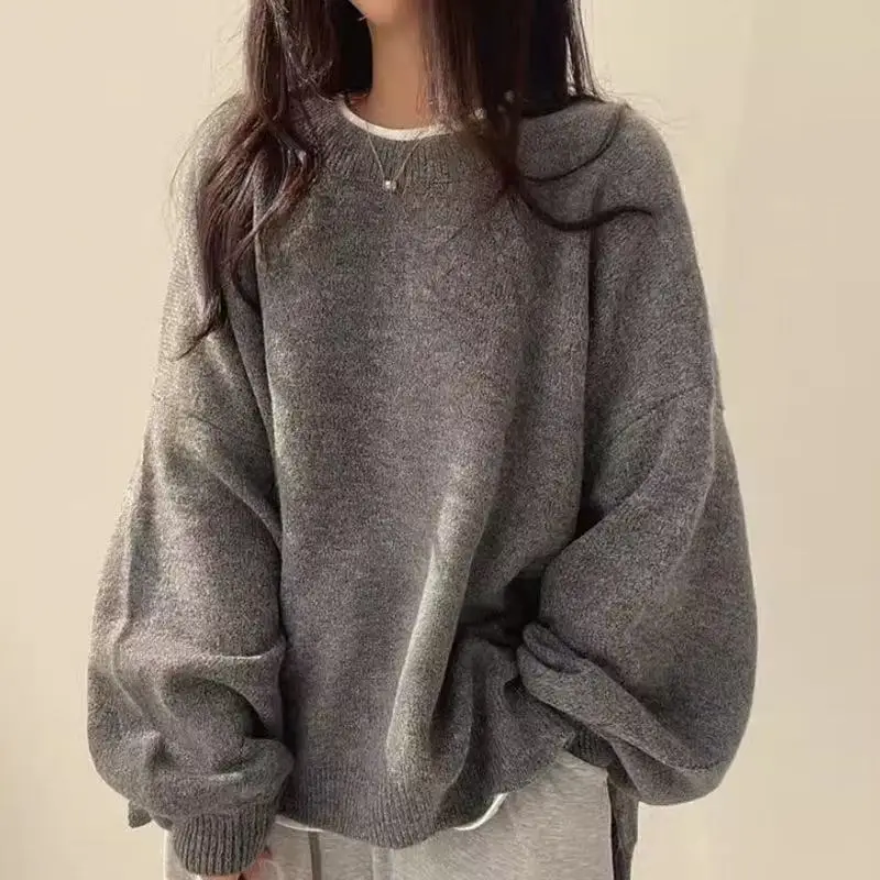 Gray Vintage Women Sweaters Black Lantern Sleeve Korean Fashion Oversized Knit Pullovers Solid Basic Old Money Winter
Gray Vintage Women Sweaters Black Lantern Sleeve Korean Fashion Oversized Knit Pullovers Solid Basic Old Money Winter