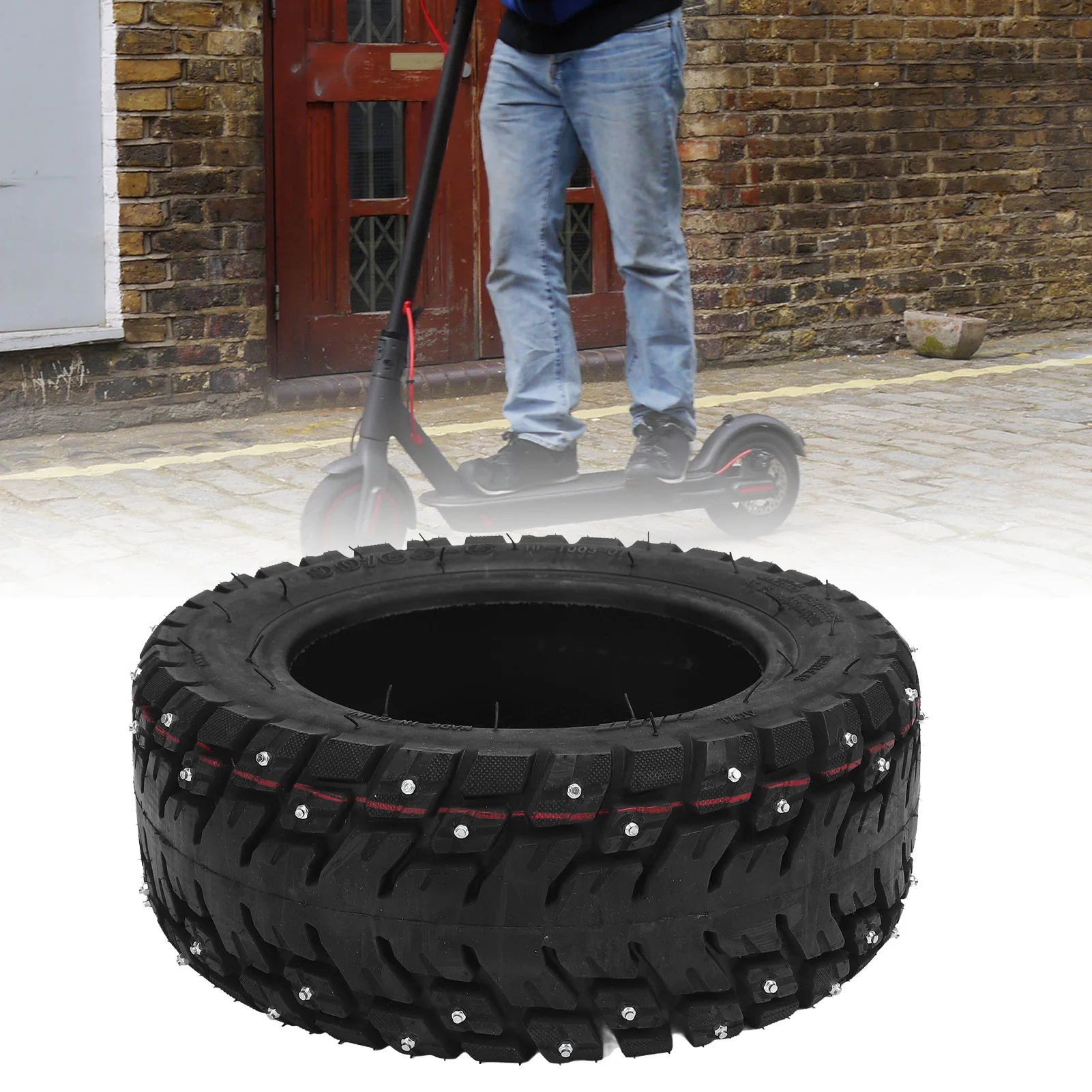 90/65-6 Electric Scooter Tire with Anti Slip Spikes High Security Explosion Proof Thickened Rubber Vacuum Tire for Zero 10X
90/65-6 Electric Scooter Tire with Anti Slip Spikes High Security Explosion Proof Thickened Rubber Vacuum Tire for Zero 10X