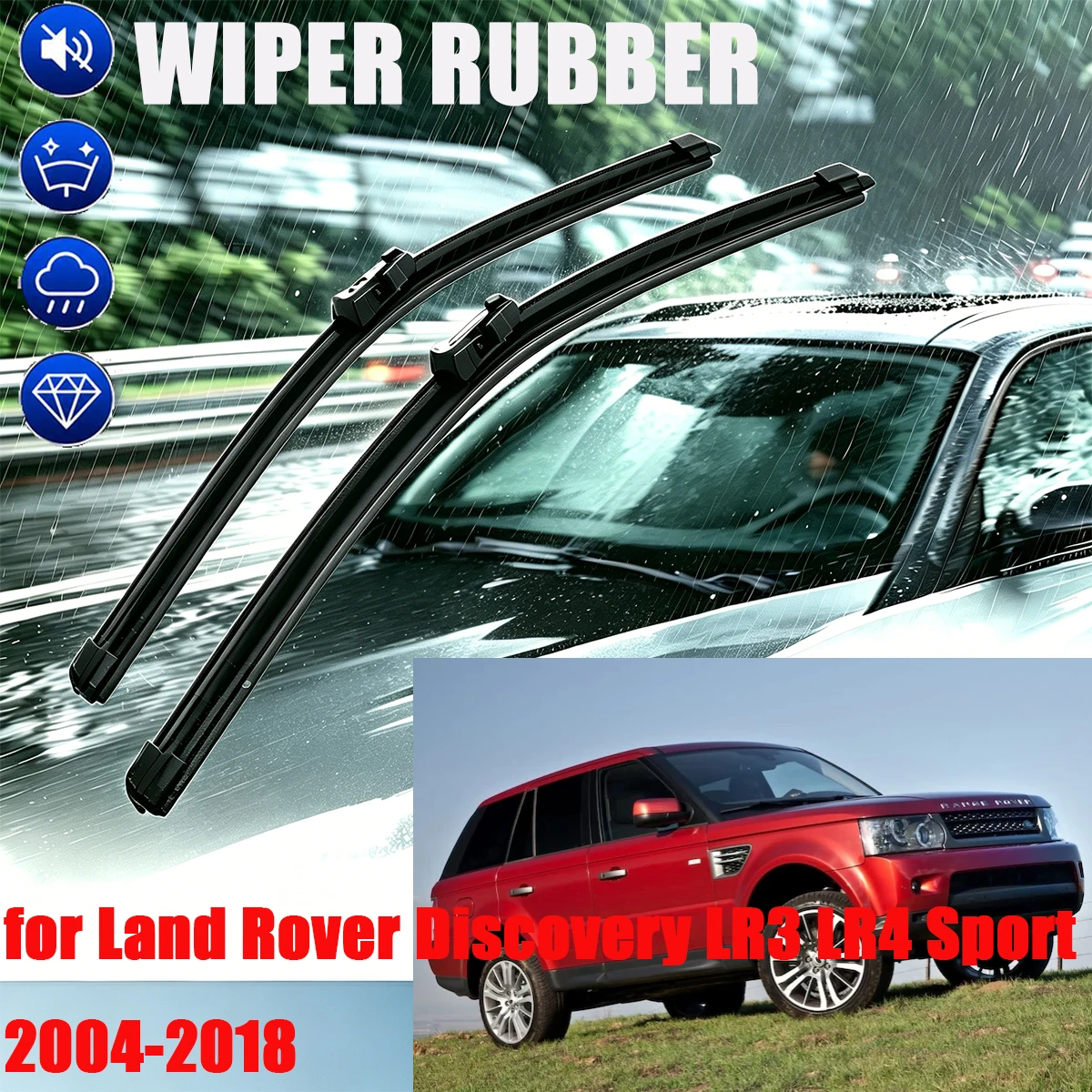 For Land Rover Discovery LR3 LR4 Sport 2004-2018 Double Rubber Front Wiper Accessorie Car Wipers Brushes New Upgraded
For Land Rover Discovery LR3 LR4 Sport 2004-2018 Double Rubber Front Wiper Accessorie Car Wipers Brushes New Upgraded