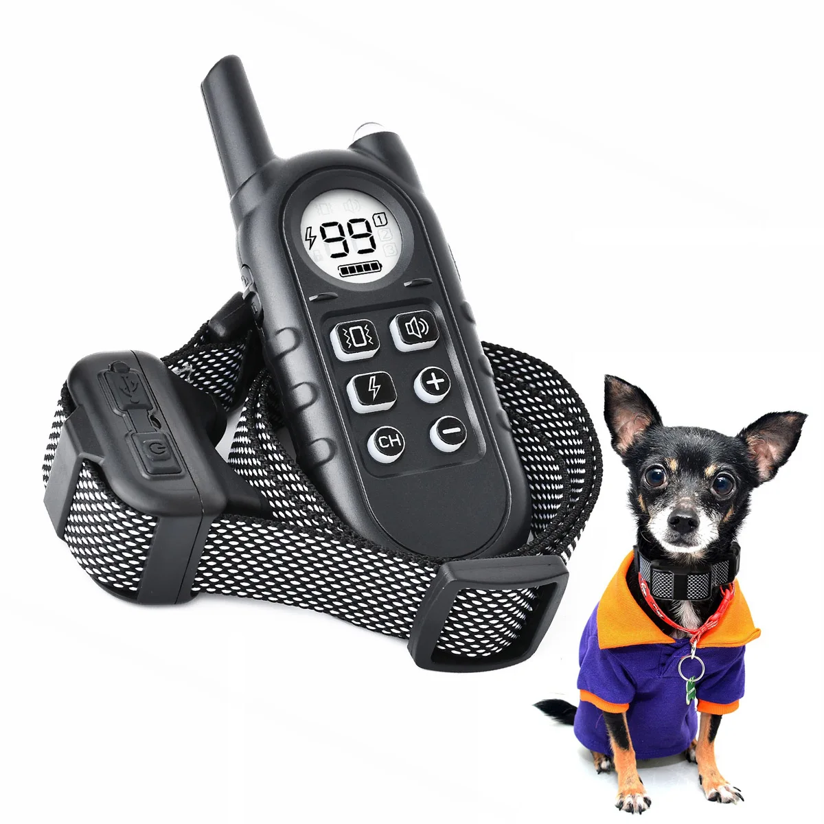 Dog Training Collar with Remote IPX7 Waterproof Electric Collar with 3 Training Modes Security Lock Rechargeable Collar for Dogs
Dog Training Collar with Remote IPX7 Waterproof Electric Collar with 3 Training Modes Security Lock Rechargeable Collar for Dogs
