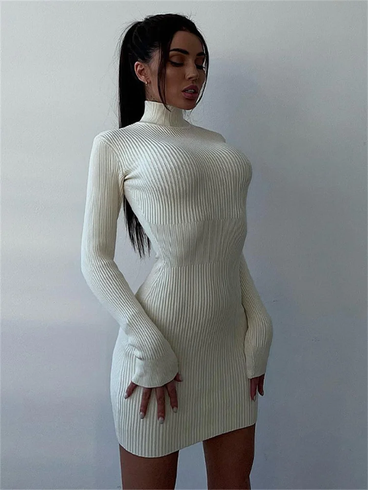 Slim Elastic Turtleneck Long Sleeve Sexy Lady Bodycon Mini Dresses Vestidos Women Autumn Winter Sweater Knitted Dresses
Slim Elastic Turtleneck Long Sleeve Sexy Lady Bodycon Mini Dresses Vestidos Women Autumn Winter Sweater Knitted Dresses