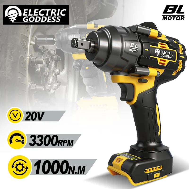1000N·M High-torque Brushless Electric Wrench 1/2 Inch Impact Wrench Large Machine Service Tool For Dewalt 20V Battery Pin
1000N·M High-torque Brushless Electric Wrench 1/2 Inch Impact Wrench Large Machine Service Tool For Dewalt 20V Battery Pin