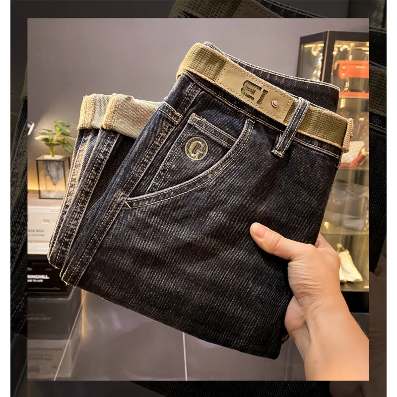 2025 high-end slanted pocket jeans men's 2025 autumn new style small foot trendy belt long pants
2025 high-end slanted pocket jeans men's 2025 autumn new style small foot trendy belt long pants