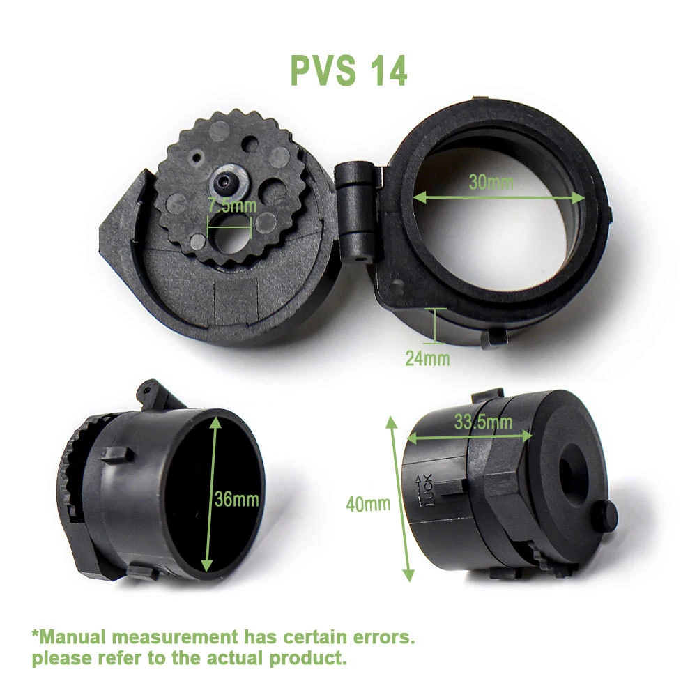 Tactical Night vision protective focusing cover adjustable NVG aperture night vision lens cover suitable for PVS14/PVS31/18
Tactical Night vision protective focusing cover adjustable NVG aperture night vision lens cover suitable for PVS14/PVS31/18