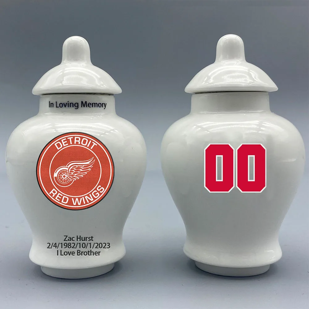Mini Urn for Detroit Red Wings-Hockey Urn.Please send me the customization information- name/date and number on the urn
Mini Urn for Detroit Red Wings-Hockey Urn.Please send me the customization information- name/date and number on the urn
