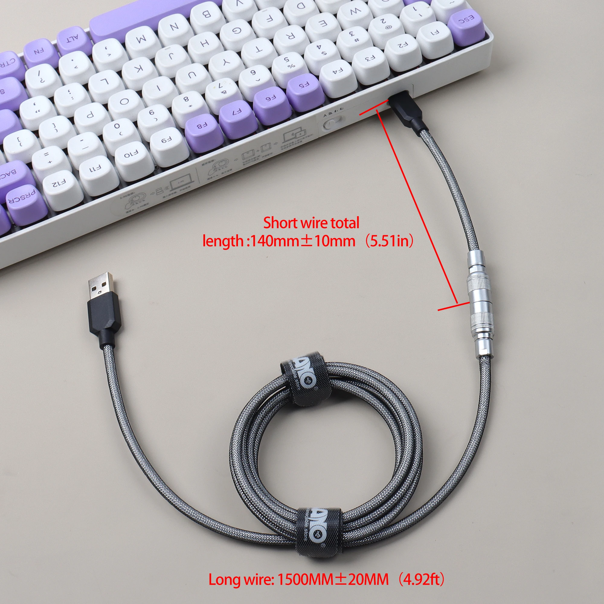 【LANO】blcak Factory Customized Keypad cable YC8 Aviator Connector USB to Type C Keyboard Cable for pilot mechanical keyboard
【LANO】blcak Factory Customized Keypad cable YC8 Aviator Connector USB to Type C Keyboard Cable for pilot mechanical keyboard