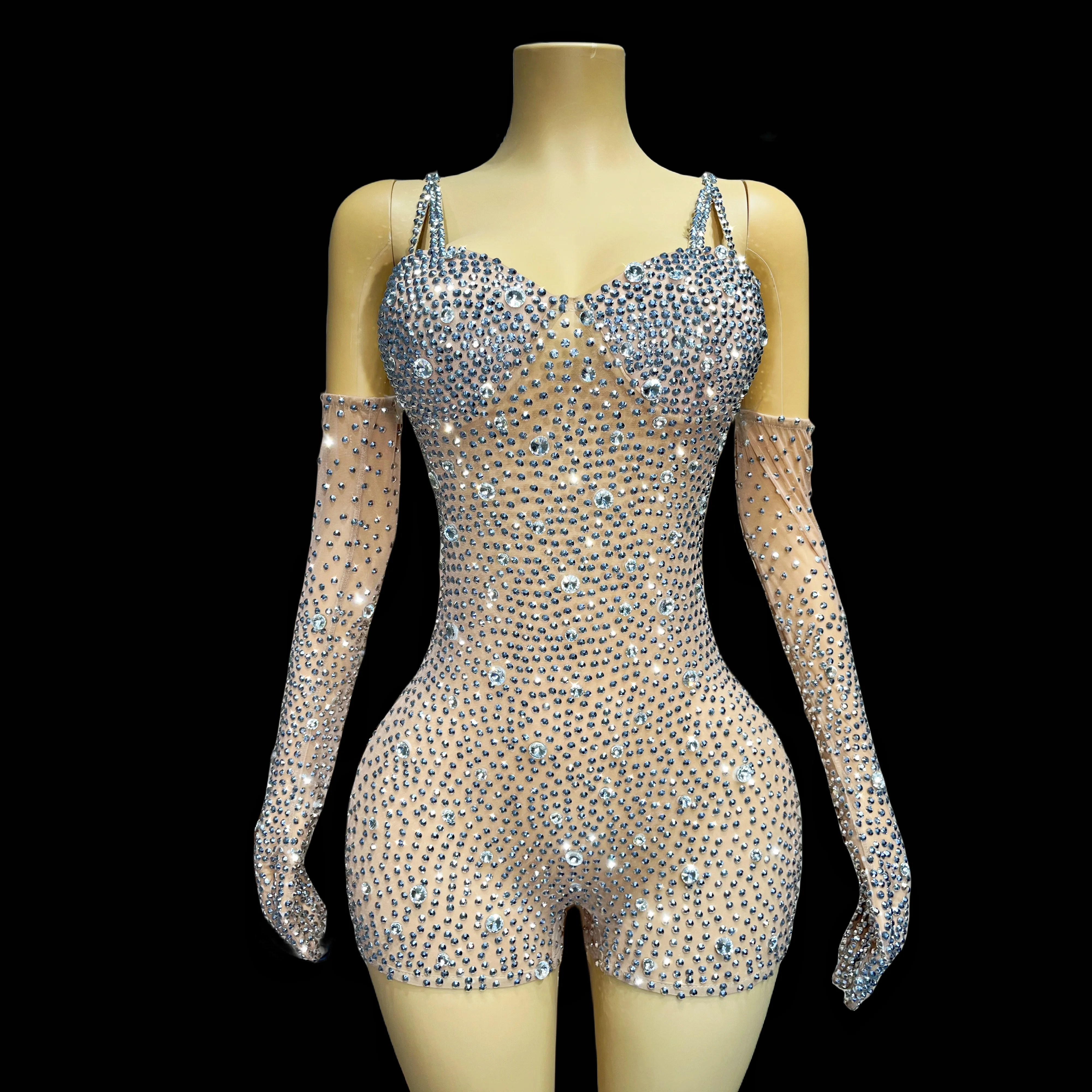 Skin tone suspender silver rhinestone bodysuit birthday celebration singer performance costume evening dance team costume
Skin tone suspender silver rhinestone bodysuit birthday celebration singer performance costume evening dance team costume