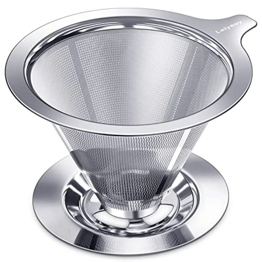 Pour Over Coffee Dripper, Slow Drip Paperless Coffee Filter, Stainless Steel Pour Over Coffee Maker for Single Cup Brew, Double
Pour Over Coffee Dripper, Slow Drip Paperless Coffee Filter, Stainless Steel Pour Over Coffee Maker for Single Cup Brew, Double