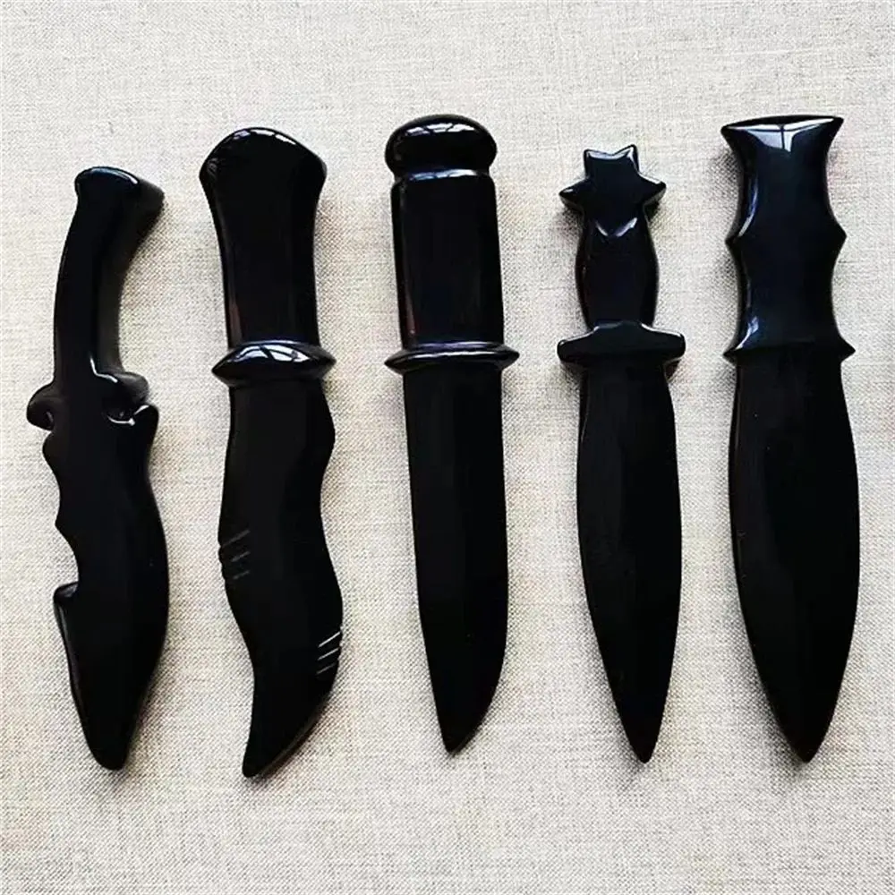 Various Styles Natural Obsidian Dagger Crafts Men Gifts Magic Amulet Sword Healing Crystal Protective Stone Carving Heart Knife
Various Styles Natural Obsidian Dagger Crafts Men Gifts Magic Amulet Sword Healing Crystal Protective Stone Carving Heart Knife