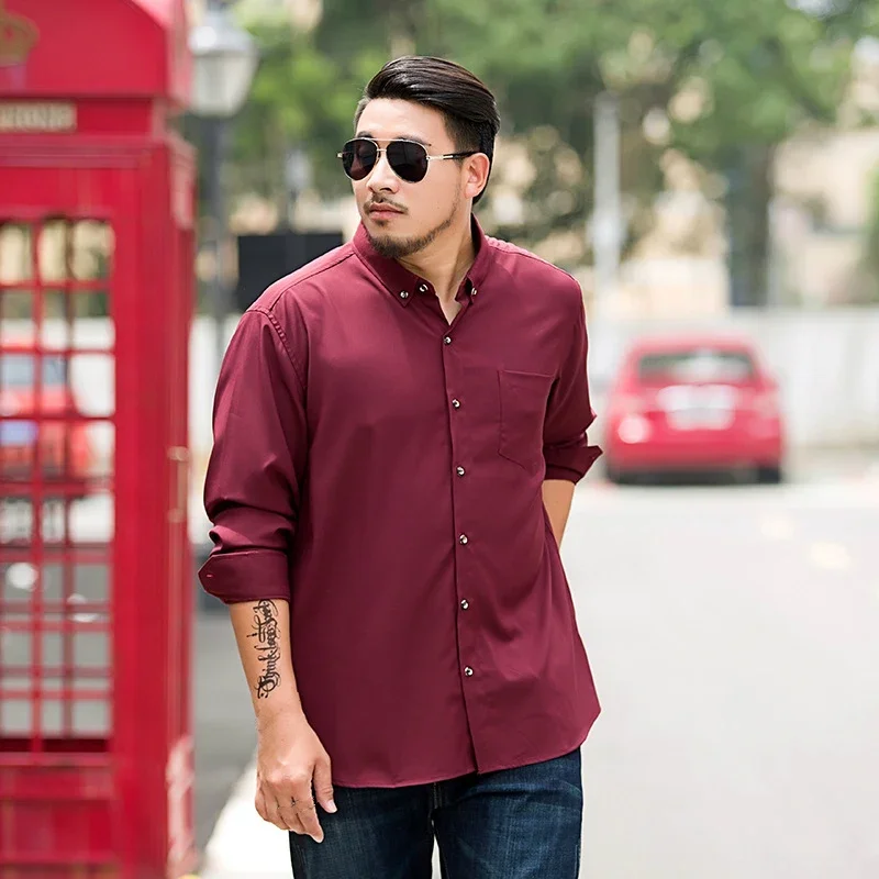 Fashion Loose Slim Fit Men Wine Red Casual Shirt Plus Size Long Sleeve Shirt Top Autumn Social Male Button Shirt for Boy 7xl 8xl
Fashion Loose Slim Fit Men Wine Red Casual Shirt Plus Size Long Sleeve Shirt Top Autumn Social Male Button Shirt for Boy 7xl 8xl