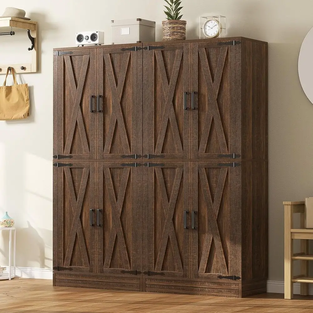 71 Tall Multi-Room Storage Cabinet with 8 Adjustable Shelves, Weathered Brown Finish
71 Tall Multi-Room Storage Cabinet with 8 Adjustable Shelves, Weathered Brown Finish