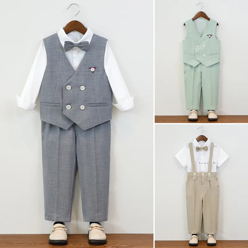 Children Boy Summer Wedding Suit Kid Boy Piano Host Peformance Costume 1-10Y Boy Formal Elegant Birthday Suit Boy Children's Set
Children Boy Summer Wedding Suit Kid Boy Piano Host Peformance Costume 1-10Y Boy Formal Elegant Birthday Suit Boy Children's Set