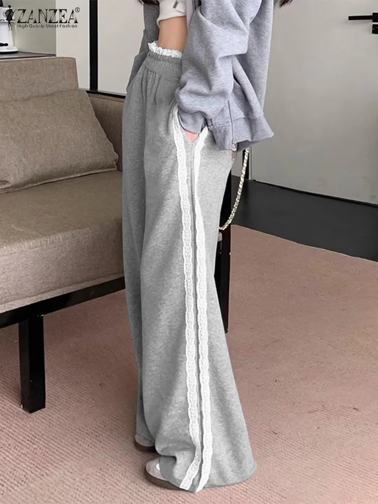 Fashion Lace Patchwork Pants Women Trousers ZANZEA Elegant Loose Wide Leg Pantalon Casual Elastic Waist Work Palazzo Oversize
Fashion Lace Patchwork Pants Women Trousers ZANZEA Elegant Loose Wide Leg Pantalon Casual Elastic Waist Work Palazzo Oversize