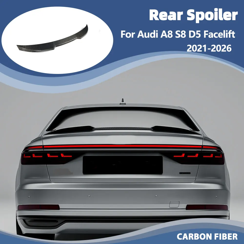 Carbon Fiber Rear Trunk Spoiler Wing for Audi A8 S8 D5 Facelift 2021-2026 Hatchback Rear Middle Spoiler
Carbon Fiber Rear Trunk Spoiler Wing for Audi A8 S8 D5 Facelift 2021-2026 Hatchback Rear Middle Spoiler