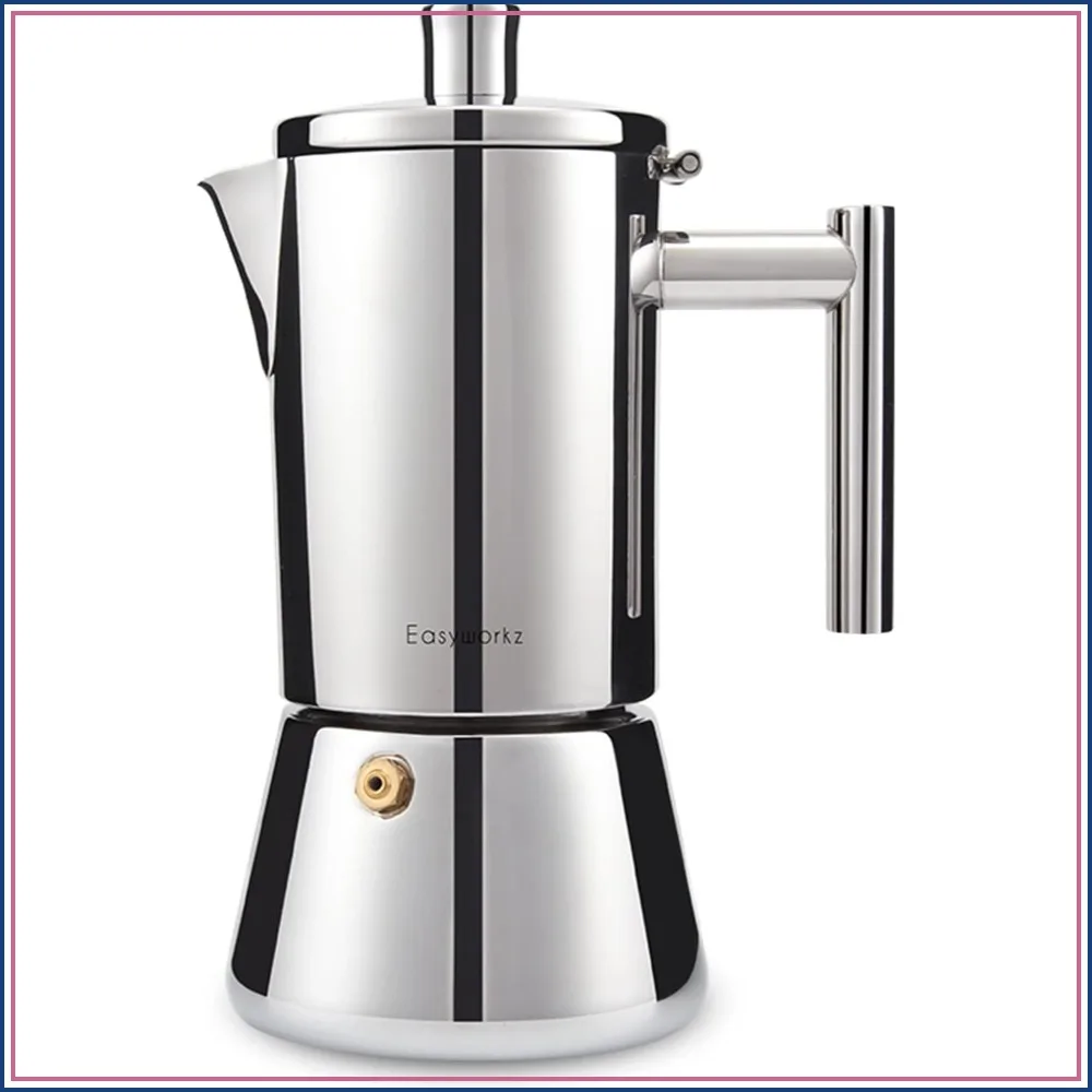 4-Cup Stainless Steel Moka Pot - Induction Compatible, 6.8 oz
4-Cup Stainless Steel Moka Pot - Induction Compatible, 6.8 oz