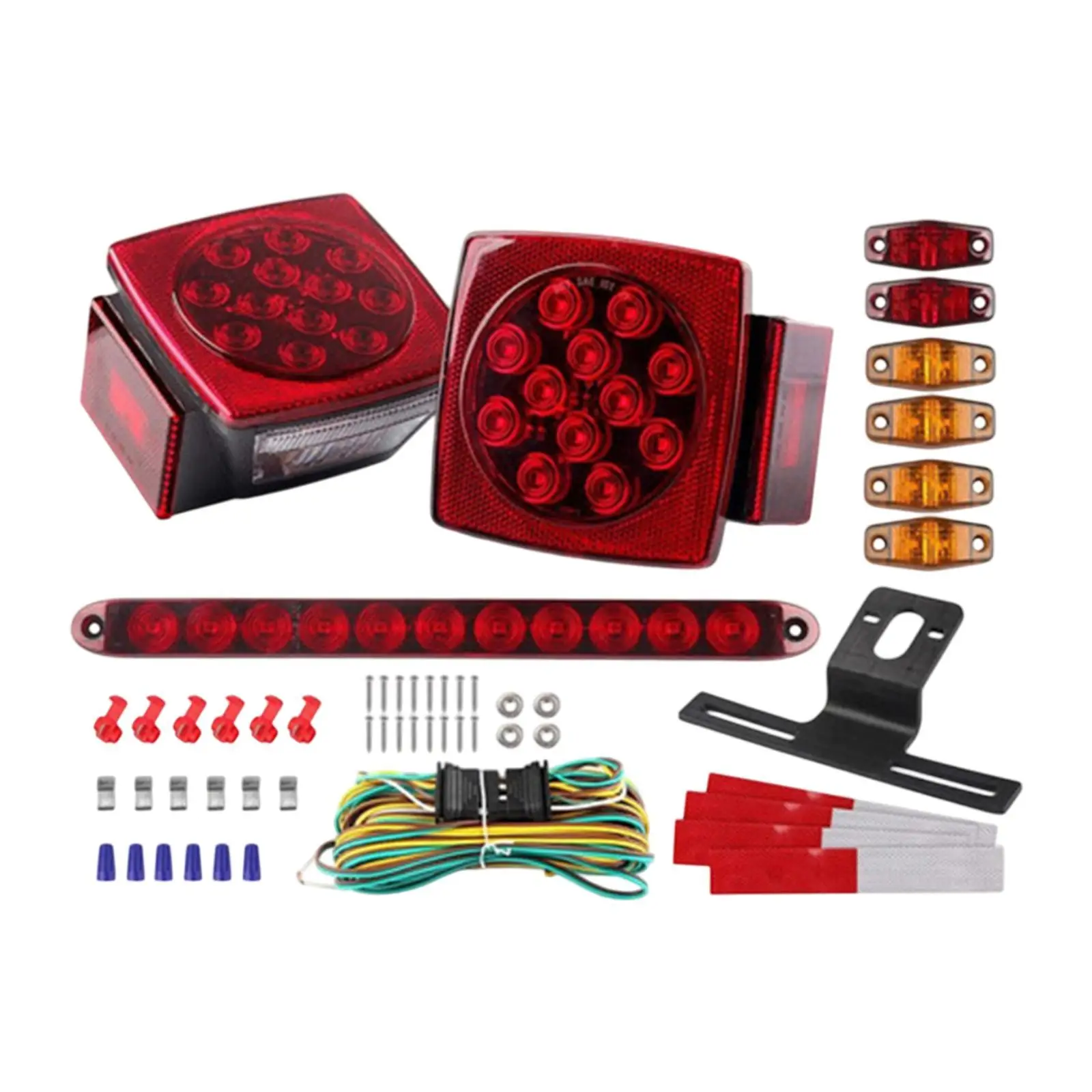 LED Rear Trailer Lights Kit 12V Submersible Stop Turn Tail Lamps with Wire Harness for Utility Boat Truck
LED Rear Trailer Lights Kit 12V Submersible Stop Turn Tail Lamps with Wire Harness for Utility Boat Truck
