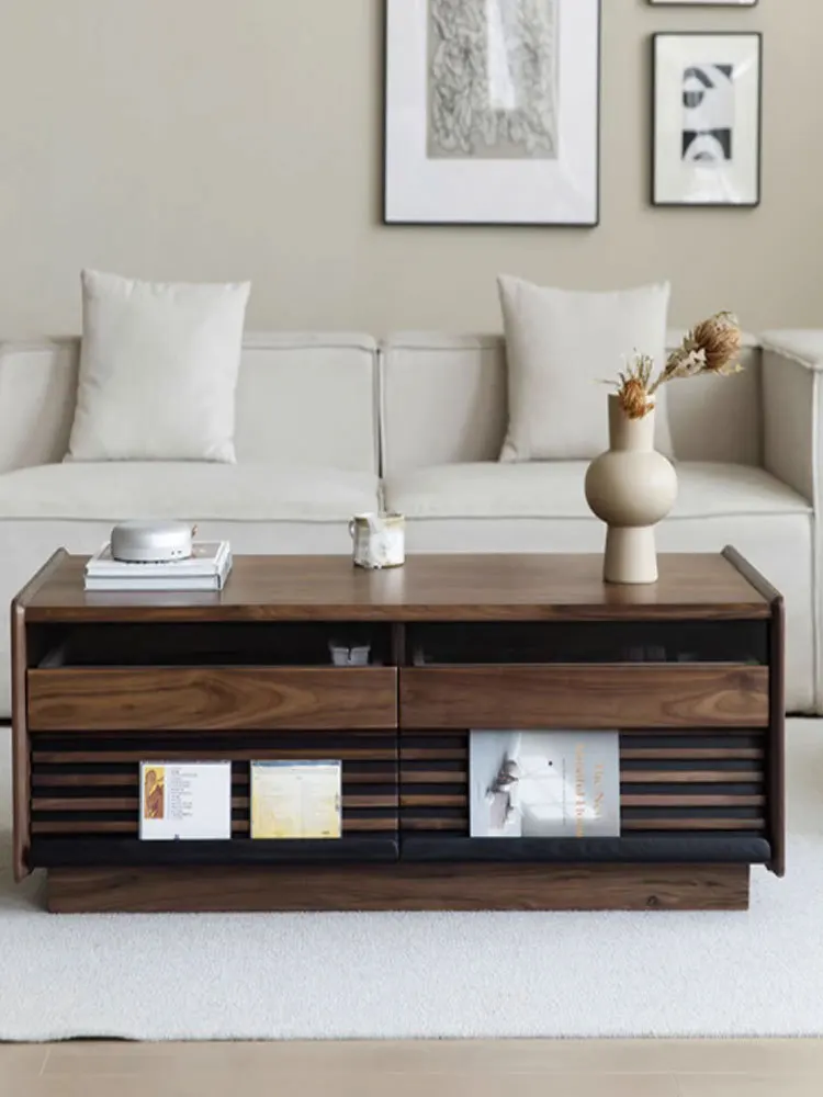 Black walnut coffee table all solid wood tea table living room TV cabinet combination
Black walnut coffee table all solid wood tea table living room TV cabinet combination