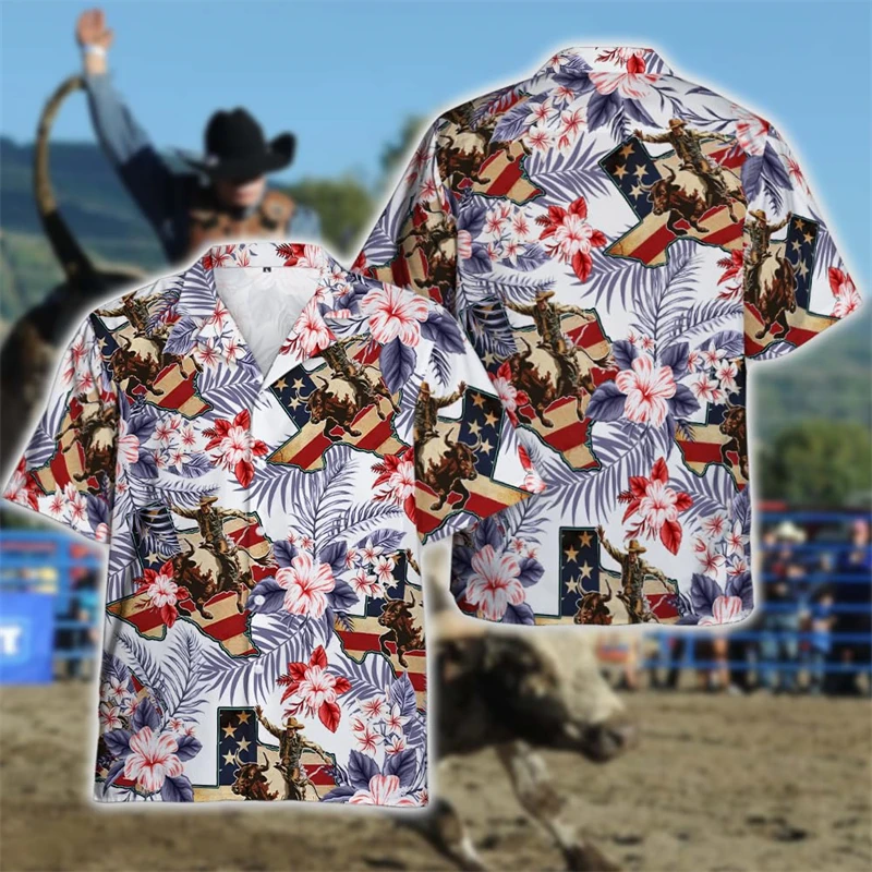 3D Print Bull Riding Sport Hawaiian Shirts For Men Summer Short Sleeve Lapel Button Bullfight Club Team Beach Shirt Streetwear
3D Print Bull Riding Sport Hawaiian Shirts For Men Summer Short Sleeve Lapel Button Bullfight Club Team Beach Shirt Streetwear