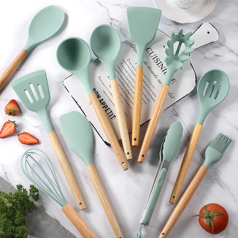Silicone Kitchen Utensils Set Non-Stick Cookware for Kitchen Wooden Handle Spatula Egg Beaters Kitchen Accessories Kitchenware
Silicone Kitchen Utensils Set Non-Stick Cookware for Kitchen Wooden Handle Spatula Egg Beaters Kitchen Accessories Kitchenware
