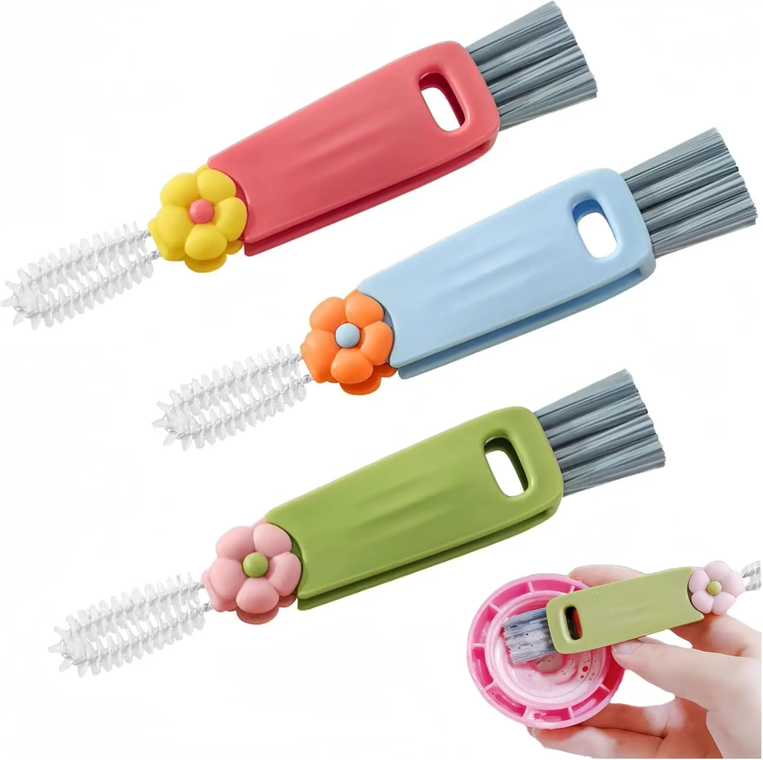 3-in-1 Cup Lid Cleaning Brush, Multifunctional Bottle Brush, Portable Gap Cleaner for Home Kitchen (3 PCS)
3-in-1 Cup Lid Cleaning Brush, Multifunctional Bottle Brush, Portable Gap Cleaner for Home Kitchen (3 PCS)