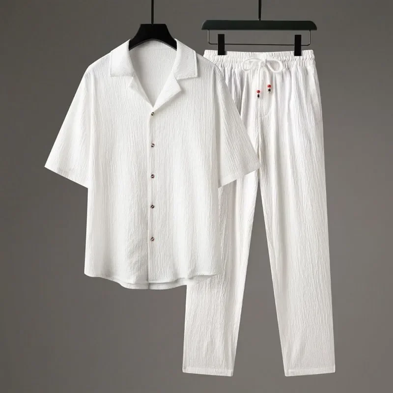 Men's Casual 2-Piece Set Summer Thin Breathable Short Sleeve Shirt & Long Pants Outfit
Men's Casual 2-Piece Set Summer Thin Breathable Short Sleeve Shirt & Long Pants Outfit