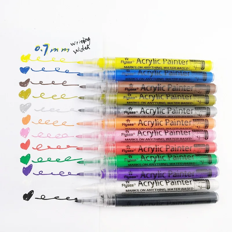 New 0.7mm Acrylic Marker Pen Liquid-Ink Maker Pen Graffiti Paint Marker Paper Canvas Glass Ceramic Cloth Paint Art Supply
New 0.7mm Acrylic Marker Pen Liquid-Ink Maker Pen Graffiti Paint Marker Paper Canvas Glass Ceramic Cloth Paint Art Supply