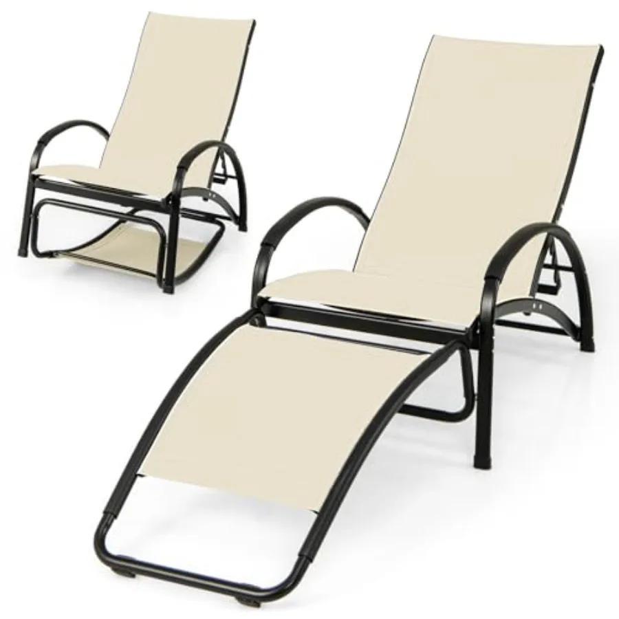 Rocking Chair Outdoor, 2-in-1 Convertible Lounge Chair with 4-Level Adjustable Backrest, Heavy-Duty Aluminum Frame, Patio Sun L
Rocking Chair Outdoor, 2-in-1 Convertible Lounge Chair with 4-Level Adjustable Backrest, Heavy-Duty Aluminum Frame, Patio Sun L