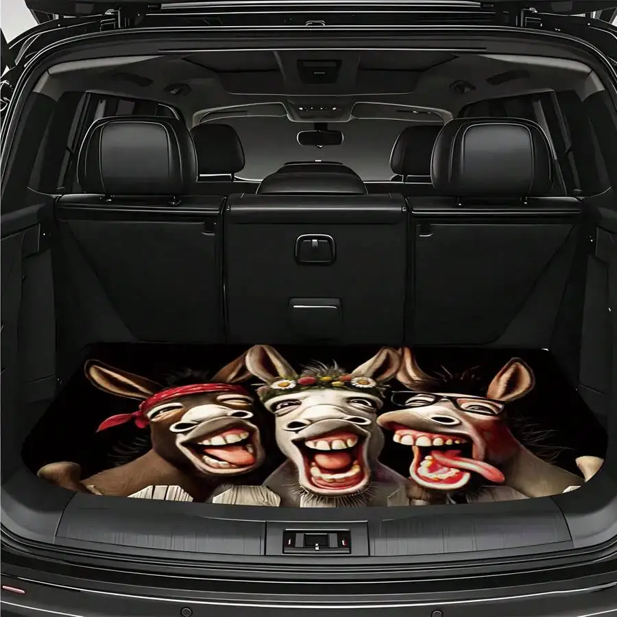 Non-Slip Car Trunk Mat With Funny Donkey Trio Design Durable Polyester For SUV Sedan
Non-Slip Car Trunk Mat With Funny Donkey Trio Design Durable Polyester For SUV Sedan