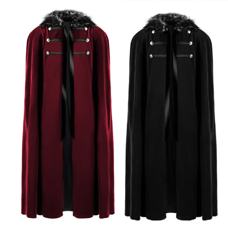 Men's Medieval Coat Thick Fur Collar Cossie Costume Stage Performance Robe Vintage Punk Style Halloween Outfit Polyester Mate...
Men's Medieval Coat Thick Fur Collar Cossie Costume Stage Performance Robe Vintage Punk Style Halloween Outfit Polyester Mate...