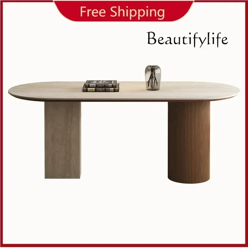 SsL-J 0 C 2025 New French Retro Solid Wood Dining Table Travertine Rock Slab Small Apartment Creative Oval Island Dining Table
SsL-J 0 C 2025 New French Retro Solid Wood Dining Table Travertine Rock Slab Small Apartment Creative Oval Island Dining Table