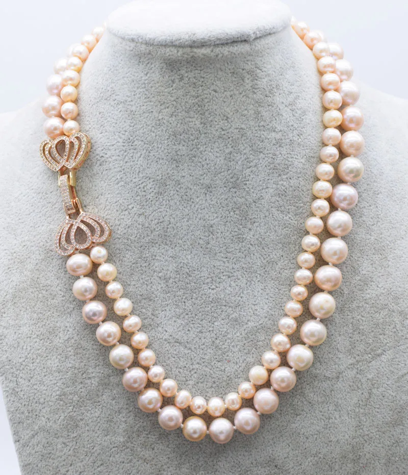 2rows freshwater pearl AA pink purple near round 1-11mm necklace 18-19inch nature wholesale
2rows freshwater pearl AA pink purple near round 1-11mm necklace 18-19inch nature wholesale