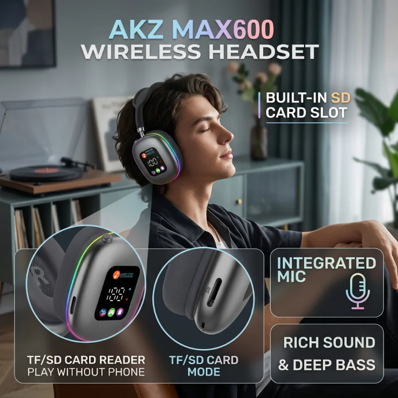 Hot-Selling Wireless Head-mounted Touch Screen Earphones Digital Display Screen Noise Cancellation Casque Bluetooth Headphones
Hot-Selling Wireless Head-mounted Touch Screen Earphones Digital Display Screen Noise Cancellation Casque Bluetooth Headphones
