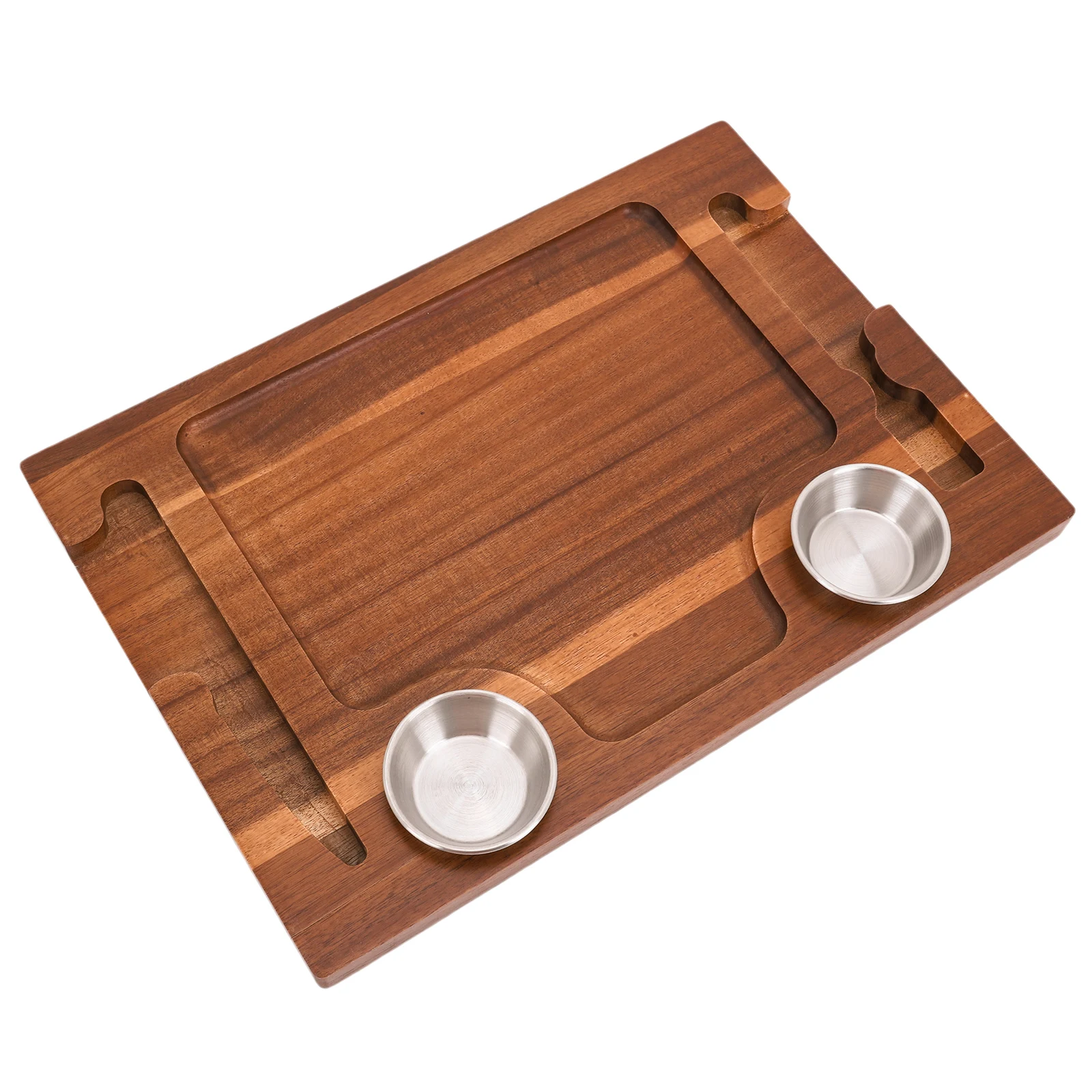 Acacia Wood Serving Plate with 2 Sauce Cups Charcuterie Chopping Board for Housewarming Christmas
Acacia Wood Serving Plate with 2 Sauce Cups Charcuterie Chopping Board for Housewarming Christmas