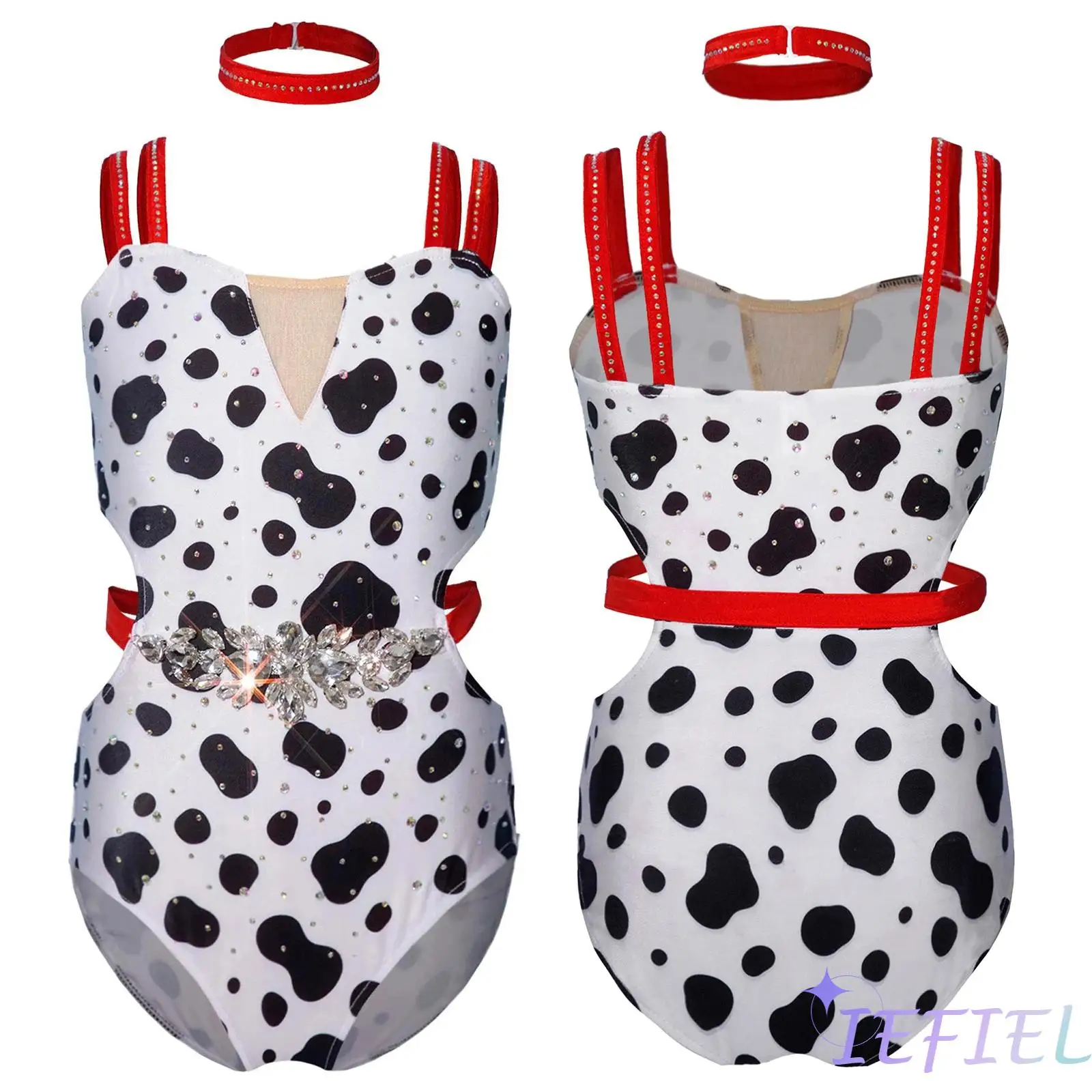 Kids Ballet Gymnastics Dance Performance Costume Spots Rhinestone Leotard Sleeveless Double Straps Waist Cutout with Necklace
Kids Ballet Gymnastics Dance Performance Costume Spots Rhinestone Leotard Sleeveless Double Straps Waist Cutout with Necklace