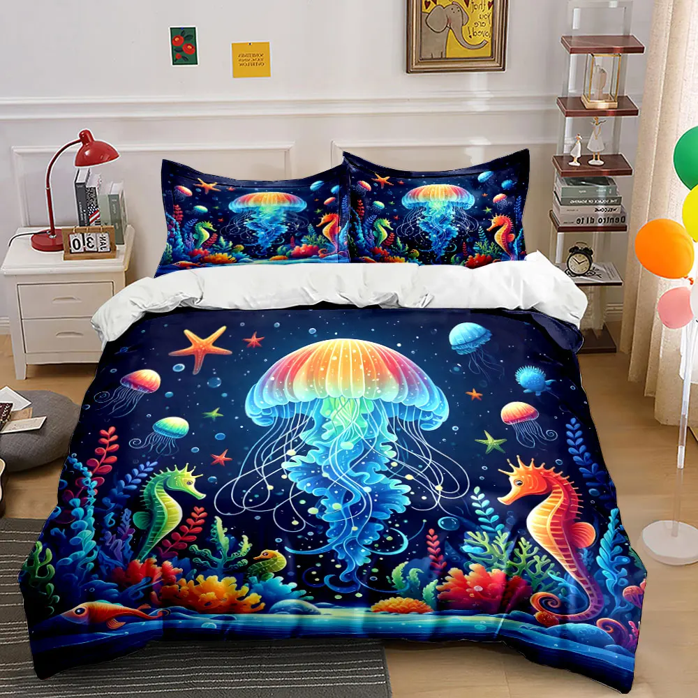 Underwater Marine Life Decor Set Soft Comfortable Duvet Cover Bedding Set Included 1*Duvet Cover & 2*Pillowcases, gift
Underwater Marine Life Decor Set Soft Comfortable Duvet Cover Bedding Set Included 1*Duvet Cover & 2*Pillowcases, gift