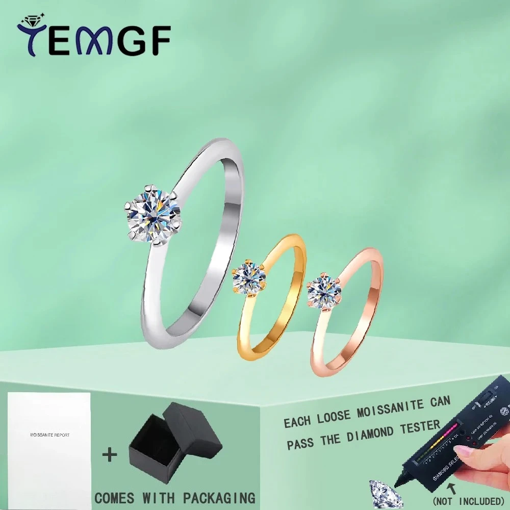 TEMGF Moissanite Ring GRA Certification 925 Sterling Silver for Women Engagement Wedding Classic Fine Jewelry Anniversary Gifts
TEMGF Moissanite Ring GRA Certification 925 Sterling Silver for Women Engagement Wedding Classic Fine Jewelry Anniversary Gifts