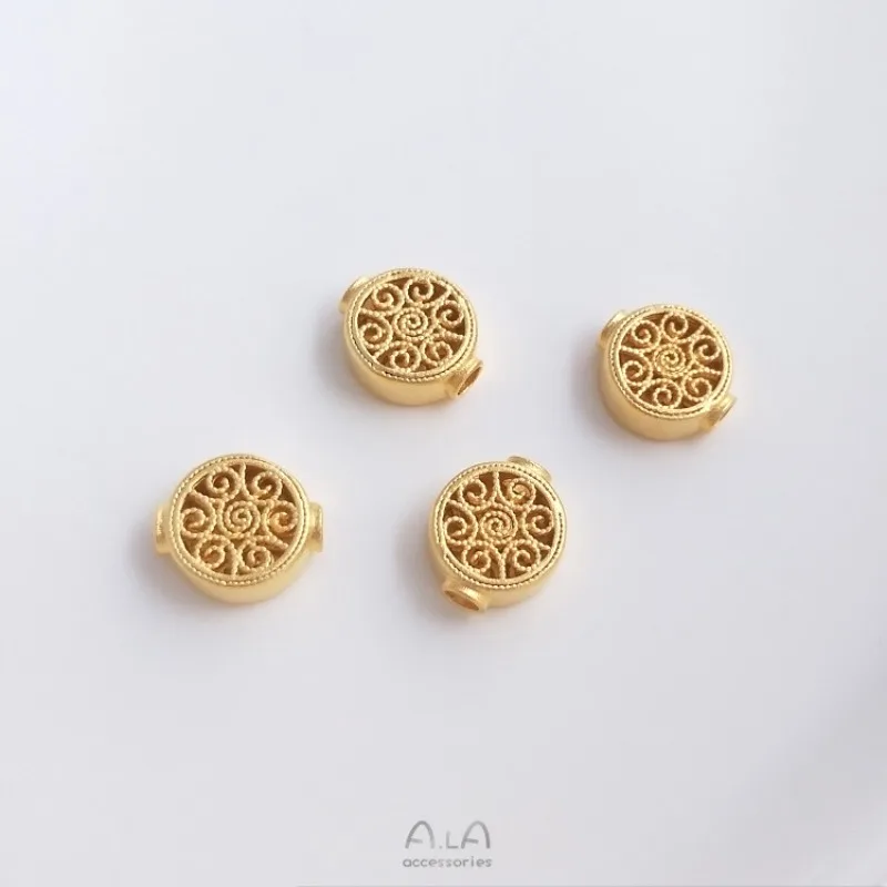 Copper Plated Real Gold Matte Hollow Engraving Ruyi Fuji Le Character Bead Flower Ball DIY Bracelet Accessories
Copper Plated Real Gold Matte Hollow Engraving Ruyi Fuji Le Character Bead Flower Ball DIY Bracelet Accessories