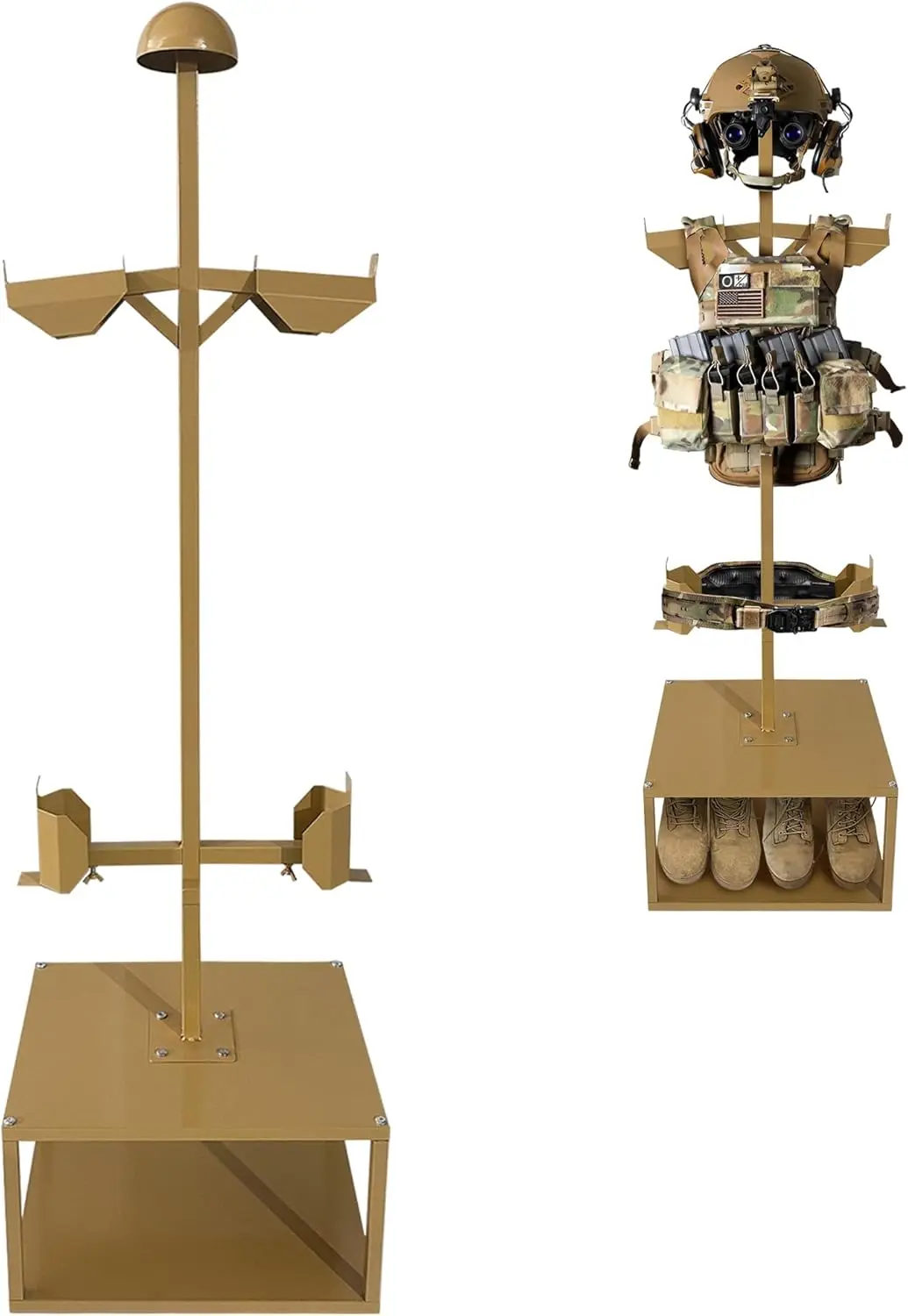 Heavy Duty Tactical Gear Stand, Adjustable Helmet Vest Belt Display Rack, Holds up to 120 lbs, Max Height 5'11"
Heavy Duty Tactical Gear Stand, Adjustable Helmet Vest Belt Display Rack, Holds up to 120 lbs, Max Height 5'11"